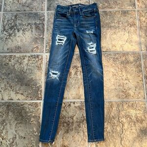 American Eagle blue jeggings- size 2 long